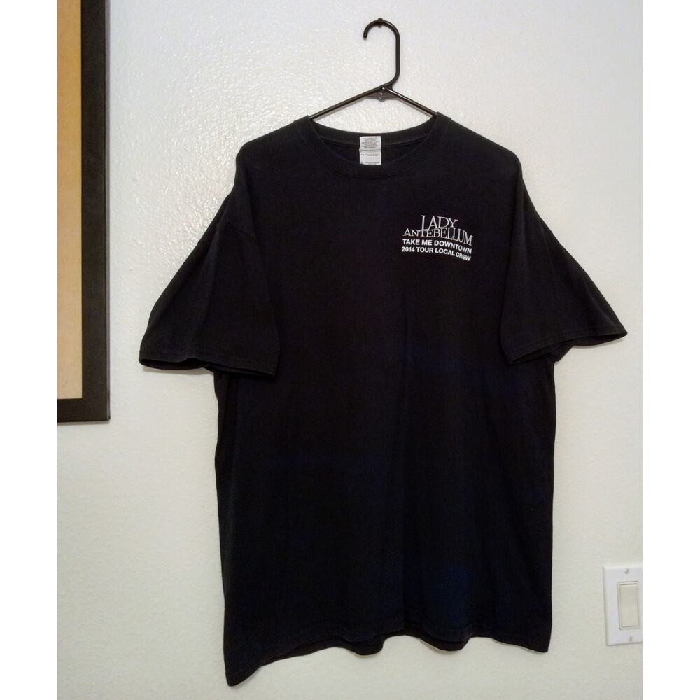 Lady A Take Me Downtown 2014 Tour Local Crew Tee Shirt Country Music Black SZ XL